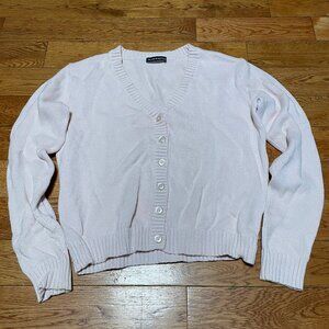 EUC Brandy Melville Cotton Cardigan Button Long Sleeves Shirt Pink